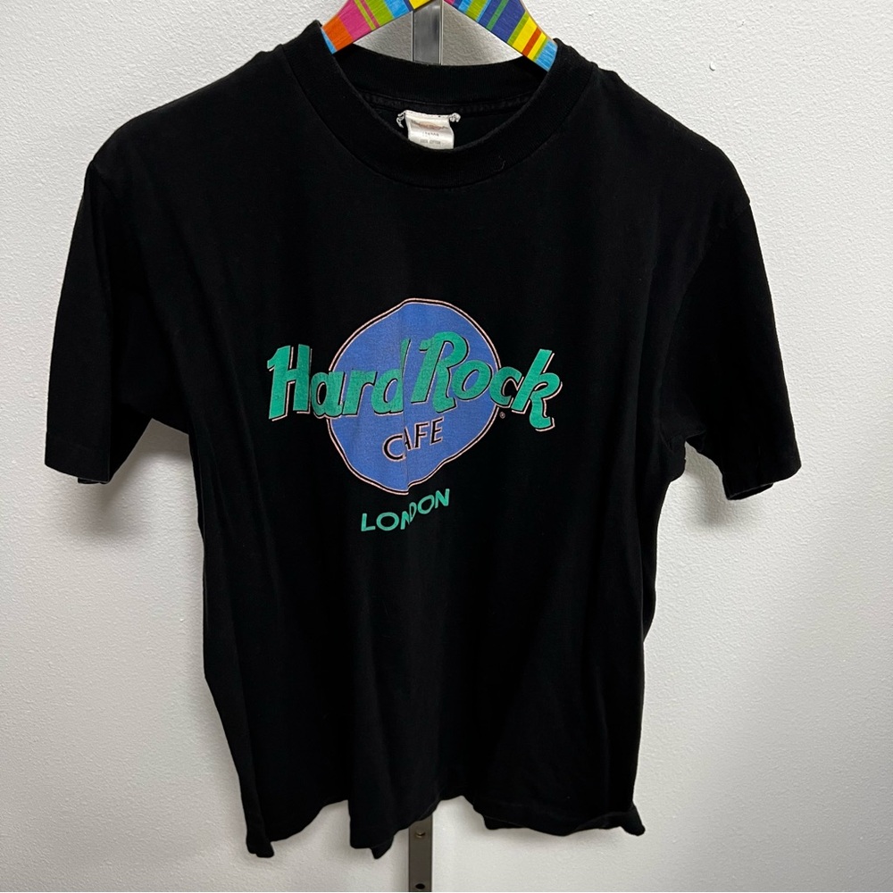 Vintage 90s Hard Rock Cafe London Black T-shirt Size Medium